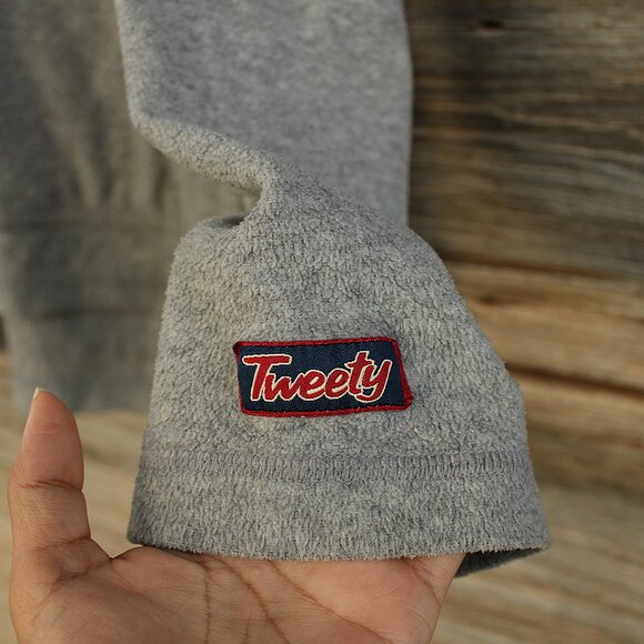 'Looney Tunes' gray quarter zip fleece pull over Tweety hoodie jacket - Picture 4 of 7